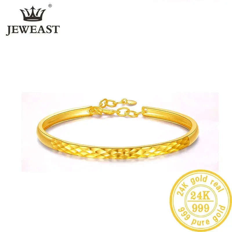 24K Pure Gold Bracelet 999 Solid Gold Bangle - Upscale Romantic Classic Jewelry for Women | Perfect for Weddings, Anniversaries & Special Occasions | Trendy 2023 Collection