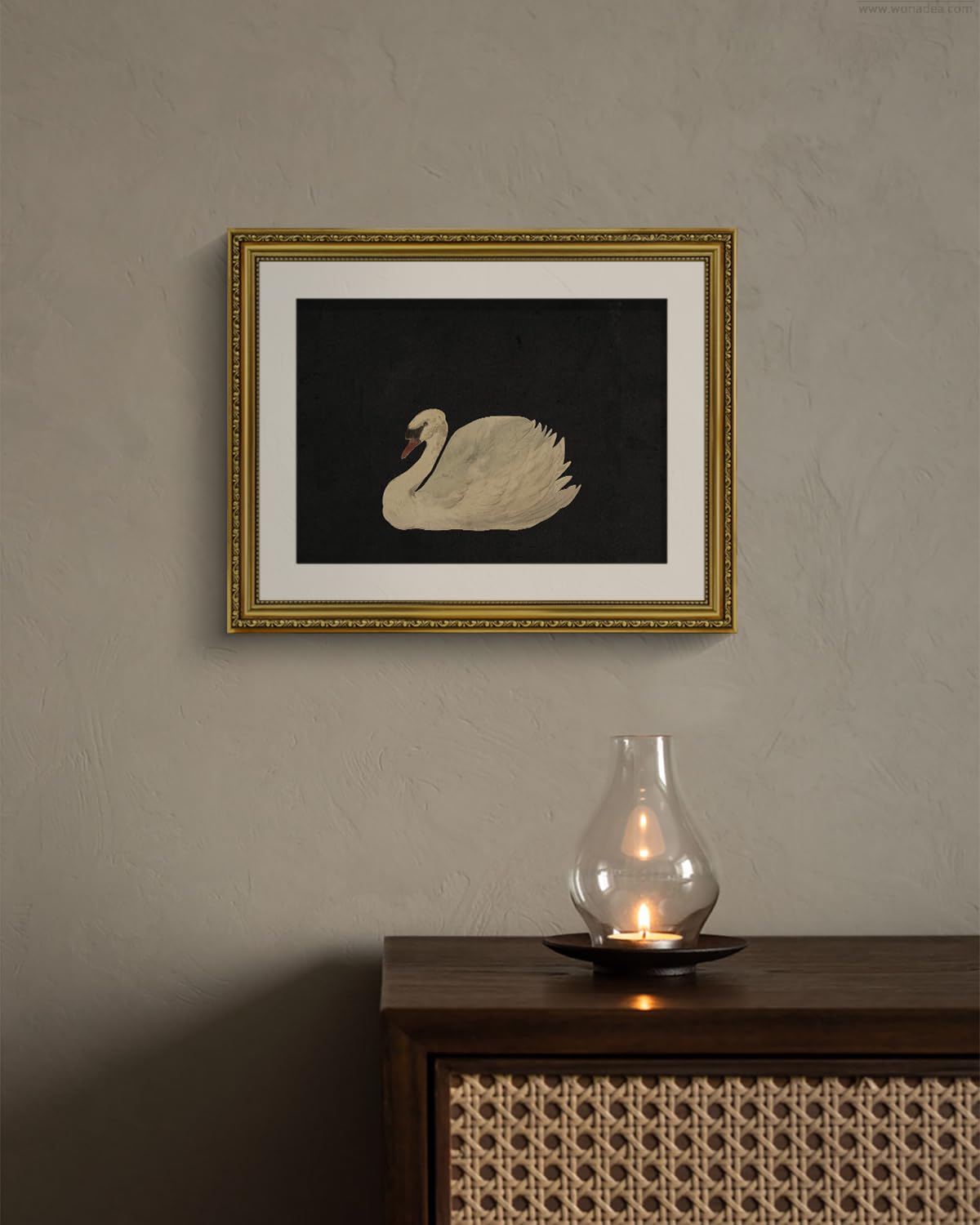 VIYYIEA Gold Framed Wall Art - 16x20in Grace Swan Canvas Print for Rustic Farmhouse Decor | Elegant Bathroom, Living Room, Bedroom & Office Wall Decor | Perfect Gift for Housewarming & Wedding