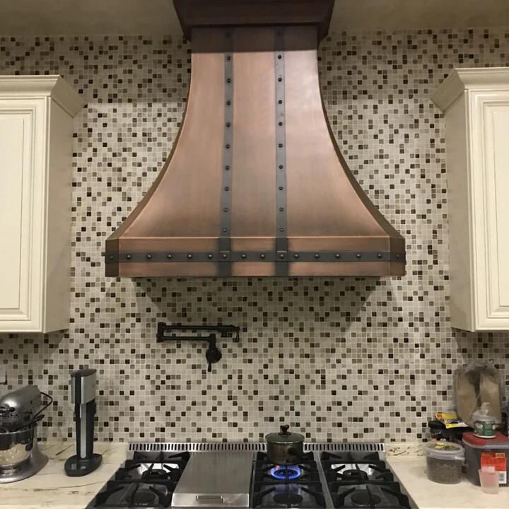 Custom Copper Range Hood Cover H30TR5 - Premium Kitchen Upgrade for Modern & Rustic Home Decor