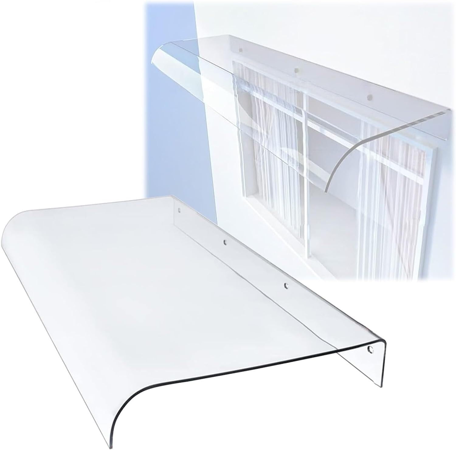 Clear Polycarbonate Awnings for Front Door, Exterior Windows & Patio - Weatherproof Rain Covers, Easy Installation - Perfect for Home Entrance Protection & Outdoor Shade
