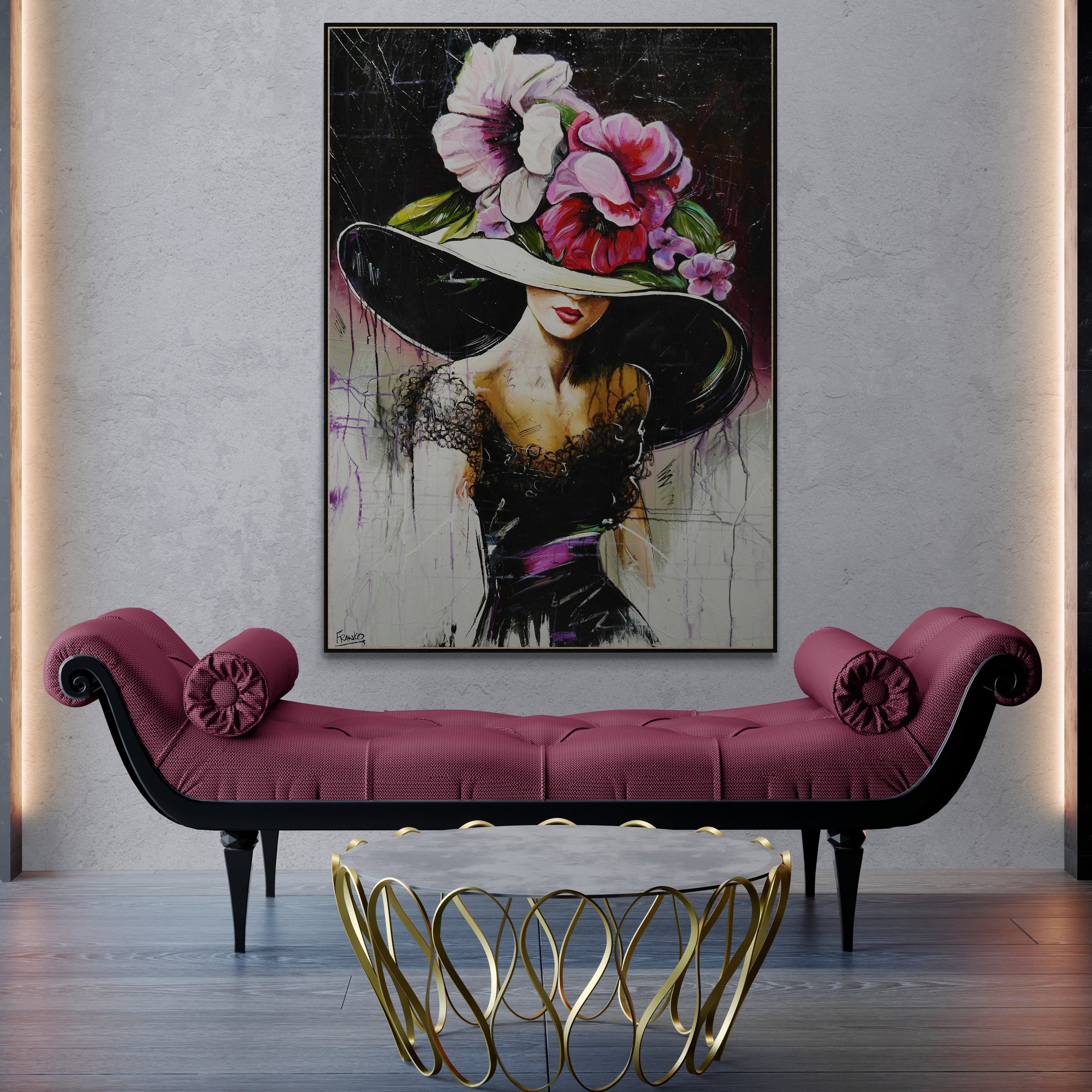 Jayne 140cm x 100cm Elegant Textured Abstract Floral Canvas Art - Modern Home Decor for Living Room, Bedroom & Office Wall