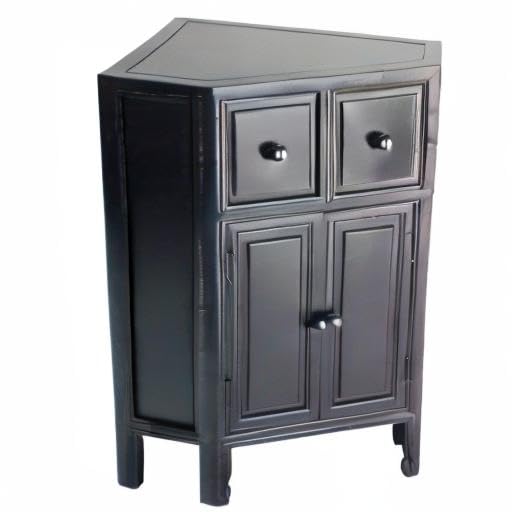 Wayborn Suchow Corner Cabinet 136764 - Space-Saving Storage Solution for Living Room, Bedroom & Kitchen | Modern Wooden Cabinet for Home Organization