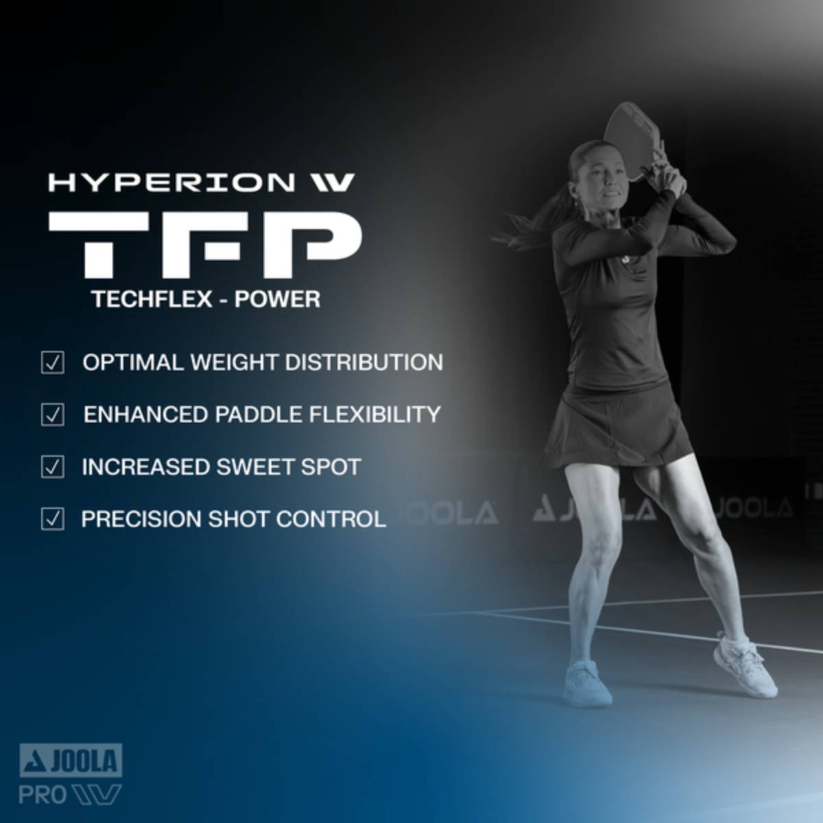 JOOLA Simone Jardim Hyperion Pro IV Pickleball Paddle - Premium Carbon Fiber Face with Cushion Grip for Control & Power - Perfect for Competitive Play & Outdoor Games