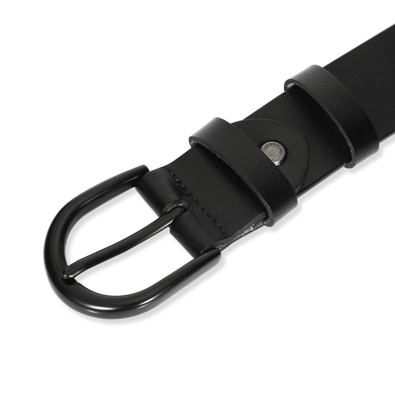 WHIPPY Women's Genuine Leather Belt for Jeans, Pants & Dresses - Adjustable Waist Belt with Decorative Pin Buckle (Black) - Perfect for Casual Outfits, Office Wear & Special Occasions