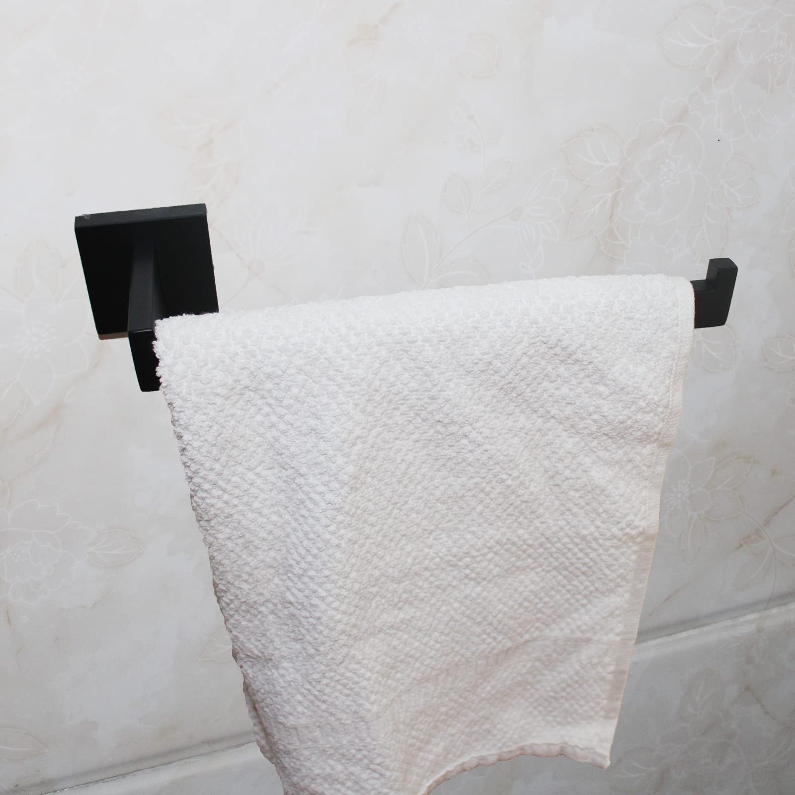 ULIFESTAR Heavy Duty Stainless Steel Towel Rack Set - Black Wall Mounted Hand Towel Ring & Toilet Paper Holder for Bathroom, Kitchen, Hotel or Home - Durable Hardware for Daily Use and Space Saving Organization
