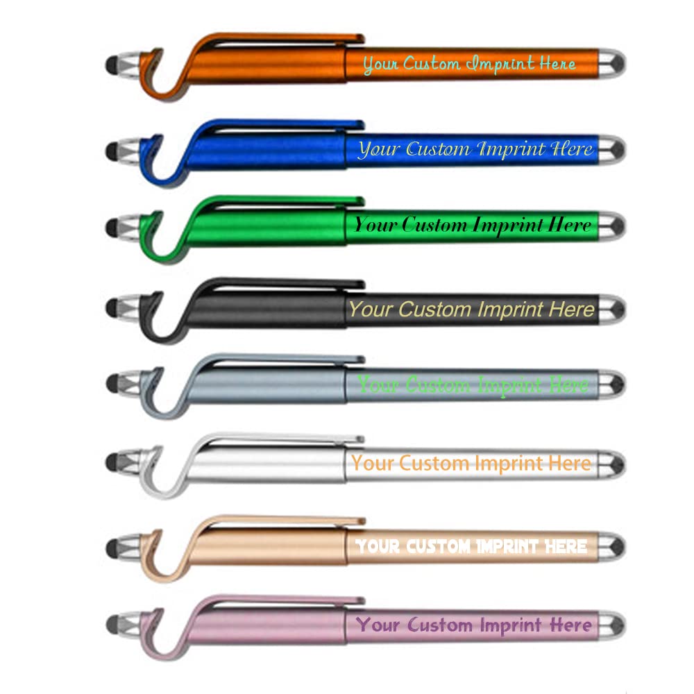 Custom Stylus Pens with Personalized Metallic Printing - Bulk 100 PCS Imprinted Pens for Office, School & Events - Perfect Promotional Gift with Logo/Message - Ideal for Note-Taking, Business Meetings & Trade Shows