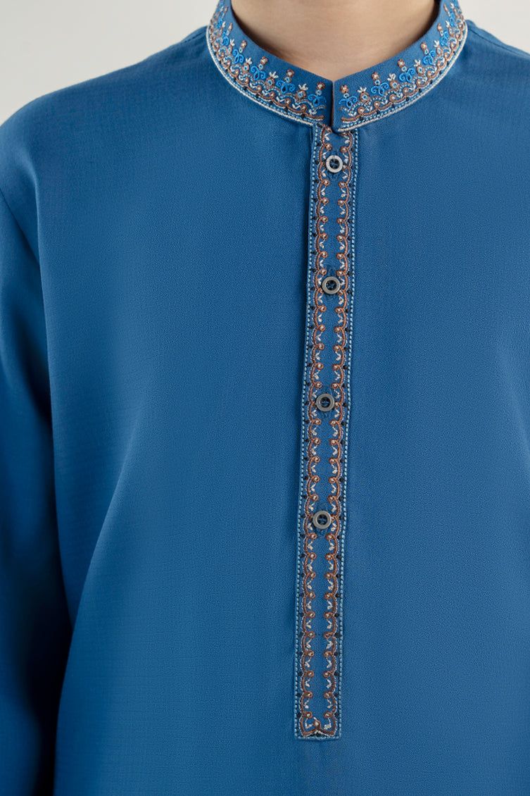 Stylish Blended Blue Kurta Trouser by J. Junaid Jamshed - Perfect for Casual Wear, Festivals & Traditional Occasions