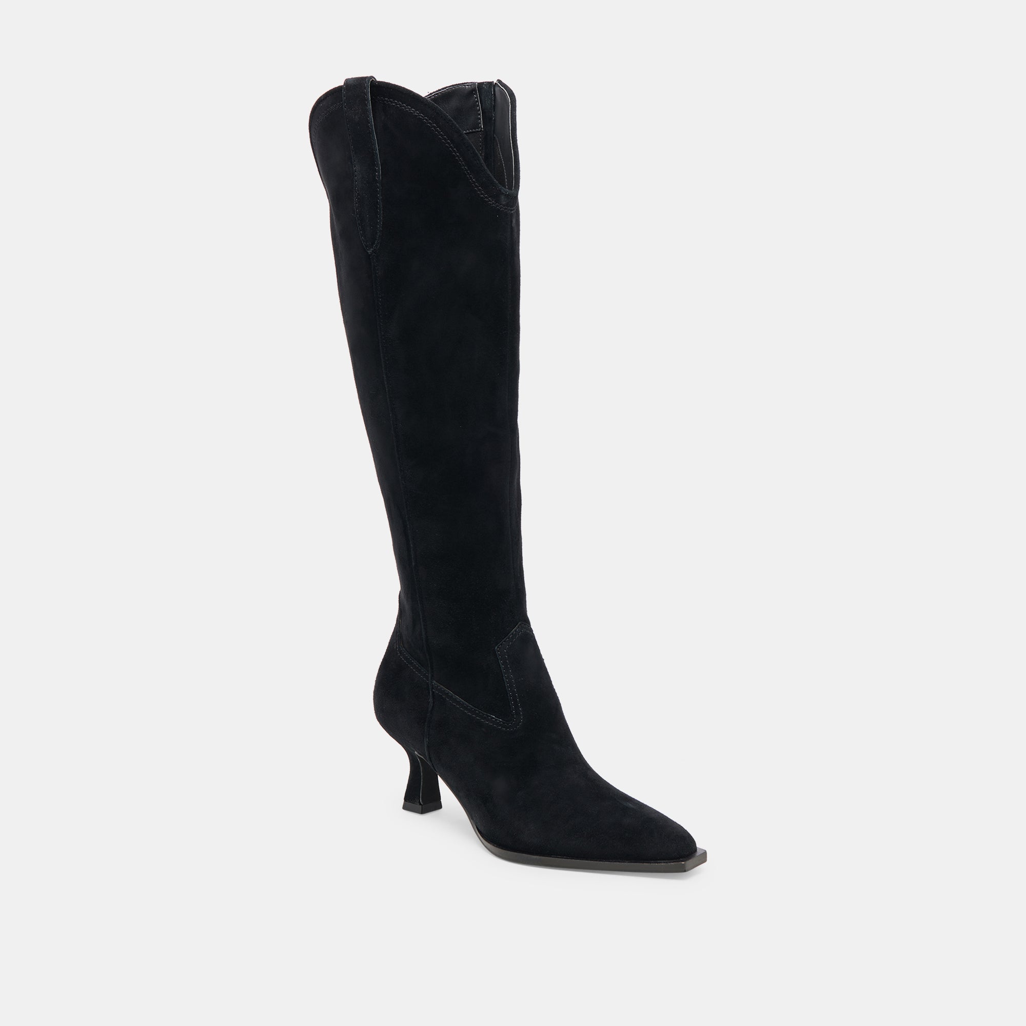 Ariana Wide Calf Boots for Women - Onyx Suede Ankle Boots for Comfort & Style | Perfect for Work, Casual Outfits & Winter Wear