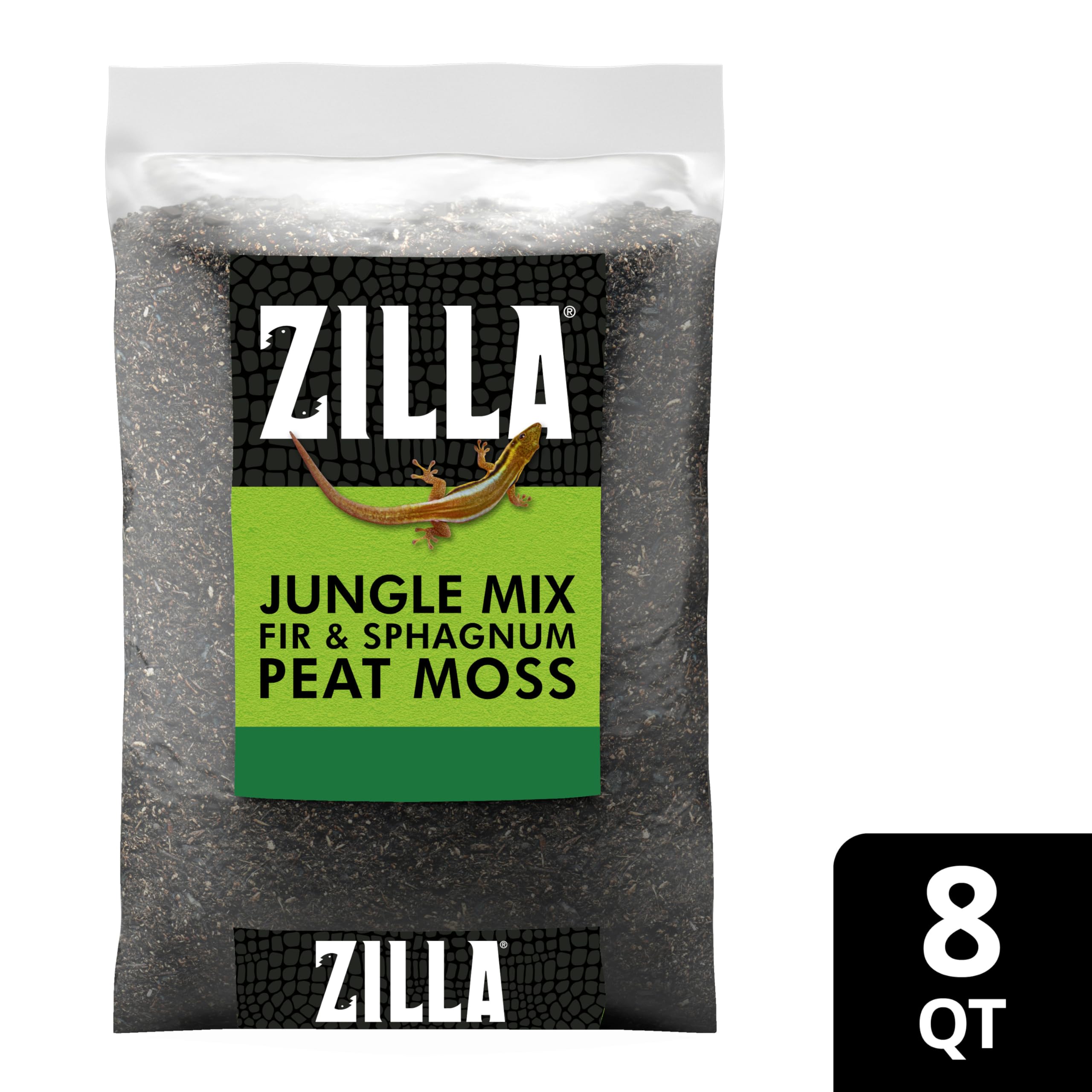 Zilla Reptile Terrarium Bedding Substrate - Natural Jungle Mix for Lizards & Snakes - 8 Quart - Ideal for Tropical Habitat & Terrarium Decor