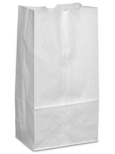 Eco-Friendly Kraft Paper Lunch Bags & Grocery Bags - 500 Pack (4 LB, White) | Durable, Biodegradable Food Storage for School, Work & Picnics