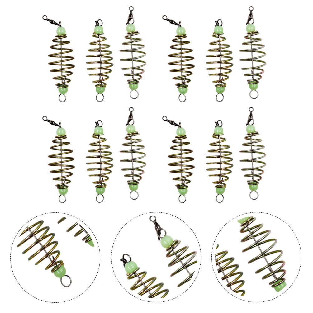 BESPORTBLE 36 Pcs Spring Bait Fishing Feeder - Carp Fishing Bait Cage, Lure Cage, and Tackle Basket for Freshwater & Saltwater Angling - Perfect for Carp, Catfish, and Bass Fishing Trips