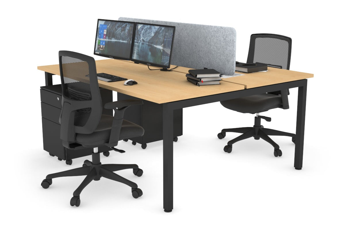Quadro Square Legs 2 Person Office Workstation Desk [1400L x 700W] - Perfect for Collaborative Workspaces & Home Offices