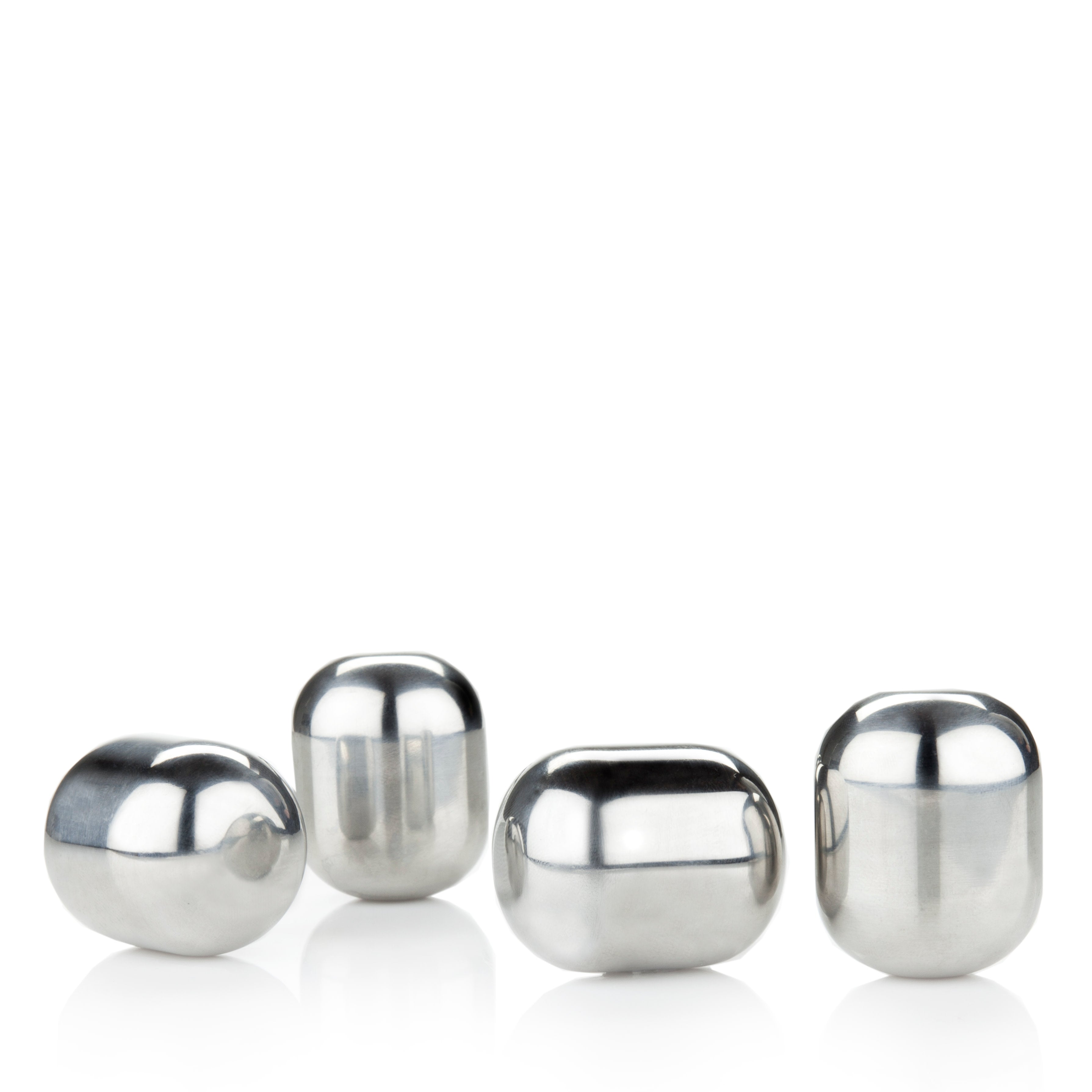 Premium Stainless Steel Wine Chilling Stones Set of 4 - Reusable Whiskey & Wine Coolers for Perfect Temperature - Ideal for Home Bars, Gifts & Cocktail Parties