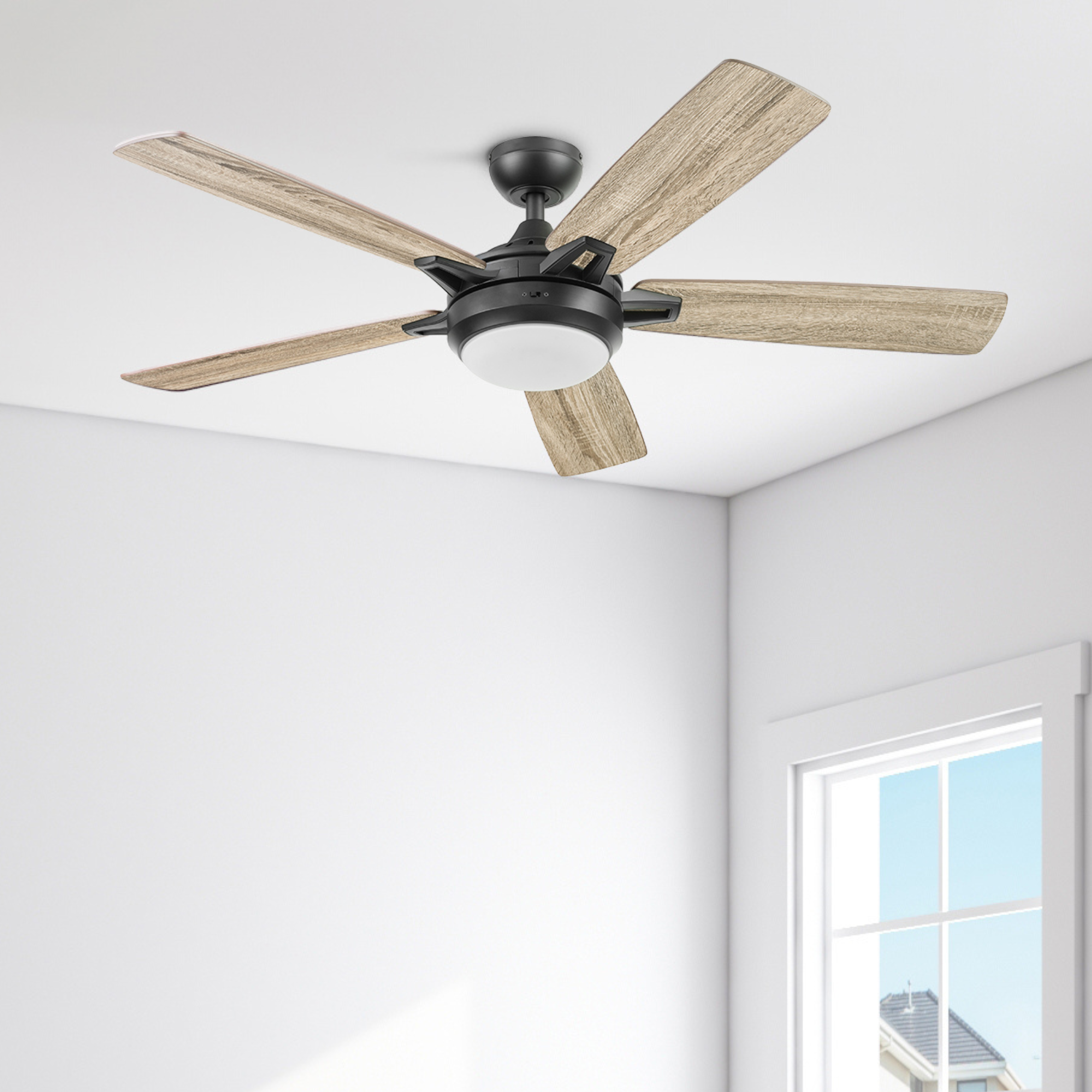 52 Inch Lorelai Smart Ceiling Fan with Remote Control in Espresso Finish - Perfect for Living Room, Bedroom, and Office Spaces