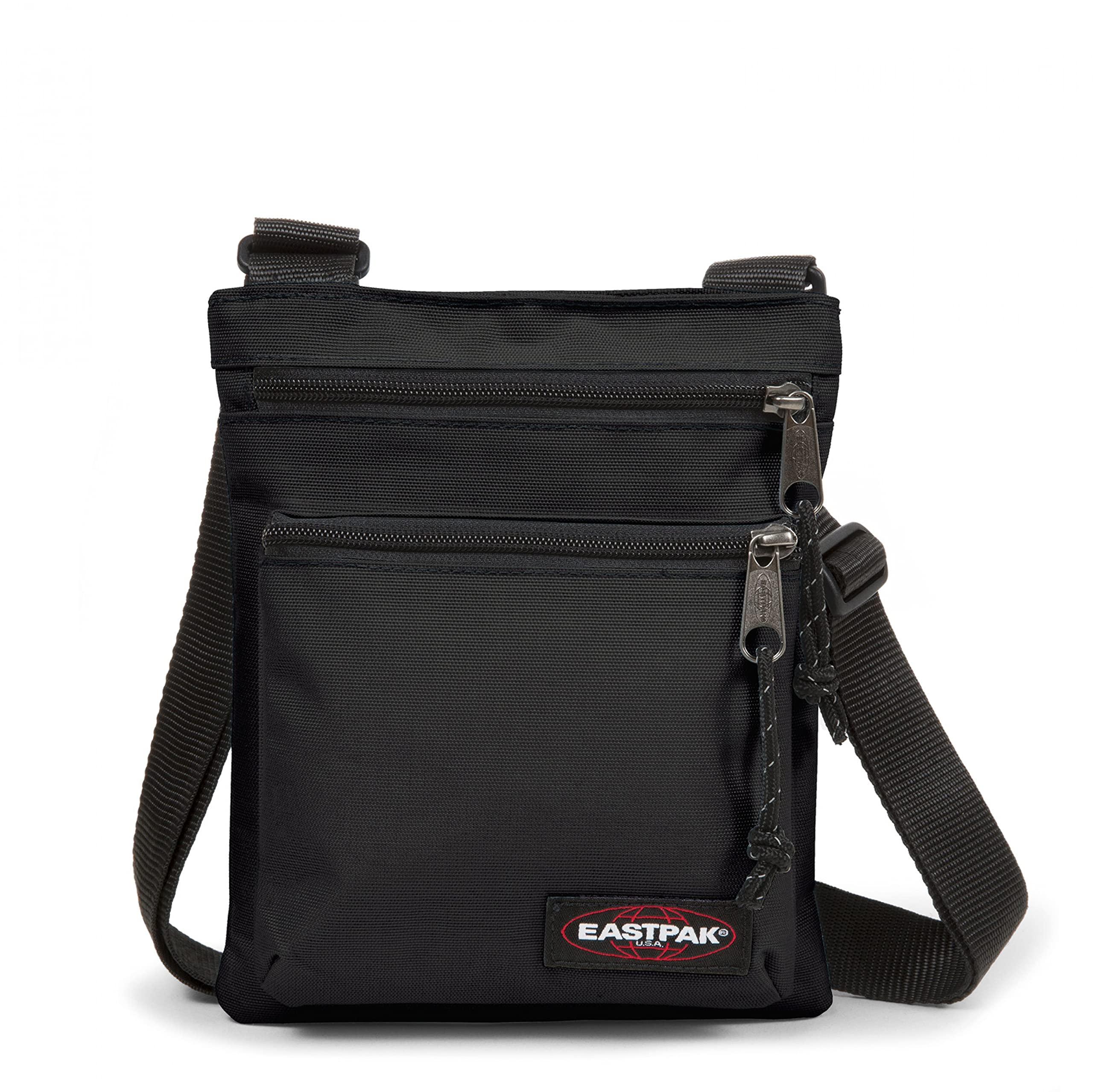 Eastpak Rusher Shoulder Bag - Durable & Stylish Crossbody Bag for Men & Women - Perfect for Keys, Wallet, Headphones & Essentials - Ideal for Travel, Work & Daily Commute - Black