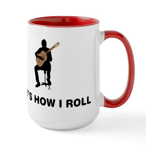 White/Red Inside - Classical Guitar Large Mug