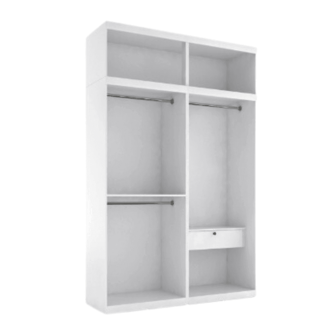 Myrton 10-Door White Wardrobe Closet - Spacious Storage Cabinet for Bedroom, Living Room & Walk-In Closet Organization