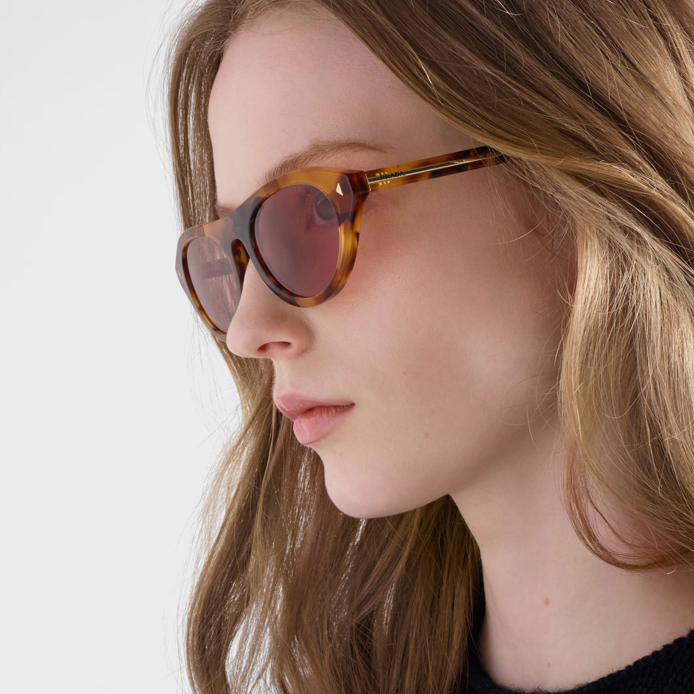 Prada 0PR B15S Iconic Metal Plaque Polarized Sunglasses for Women - UV Protection, Luxury Fashion Accessory for Beach, Driving & Outdoor Activities