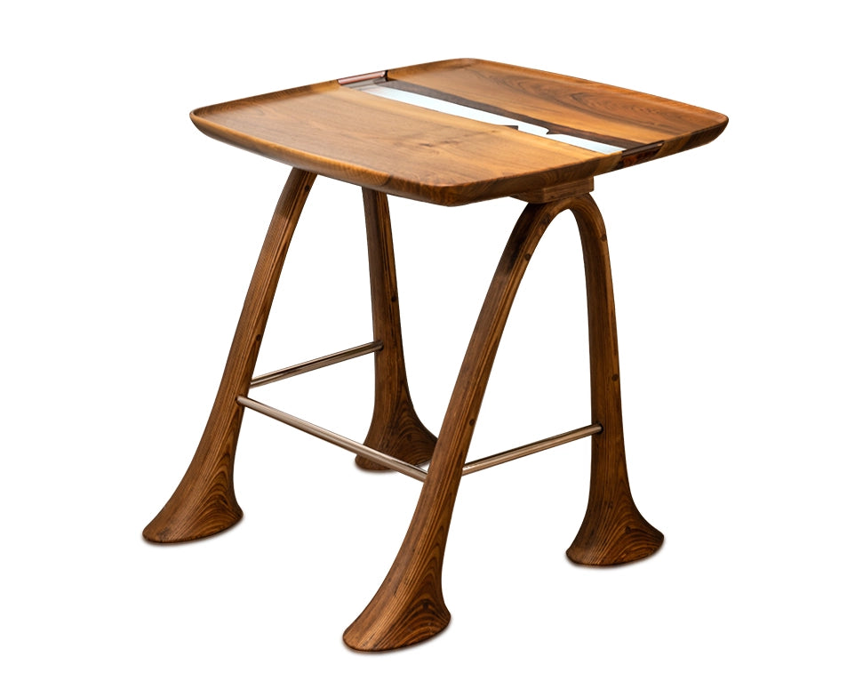 Premium Walnut Epoxy Resin Multi-Purpose Tray for TV, Laptop & Snack - Perfect for Living Room, Bedroom & Office Use