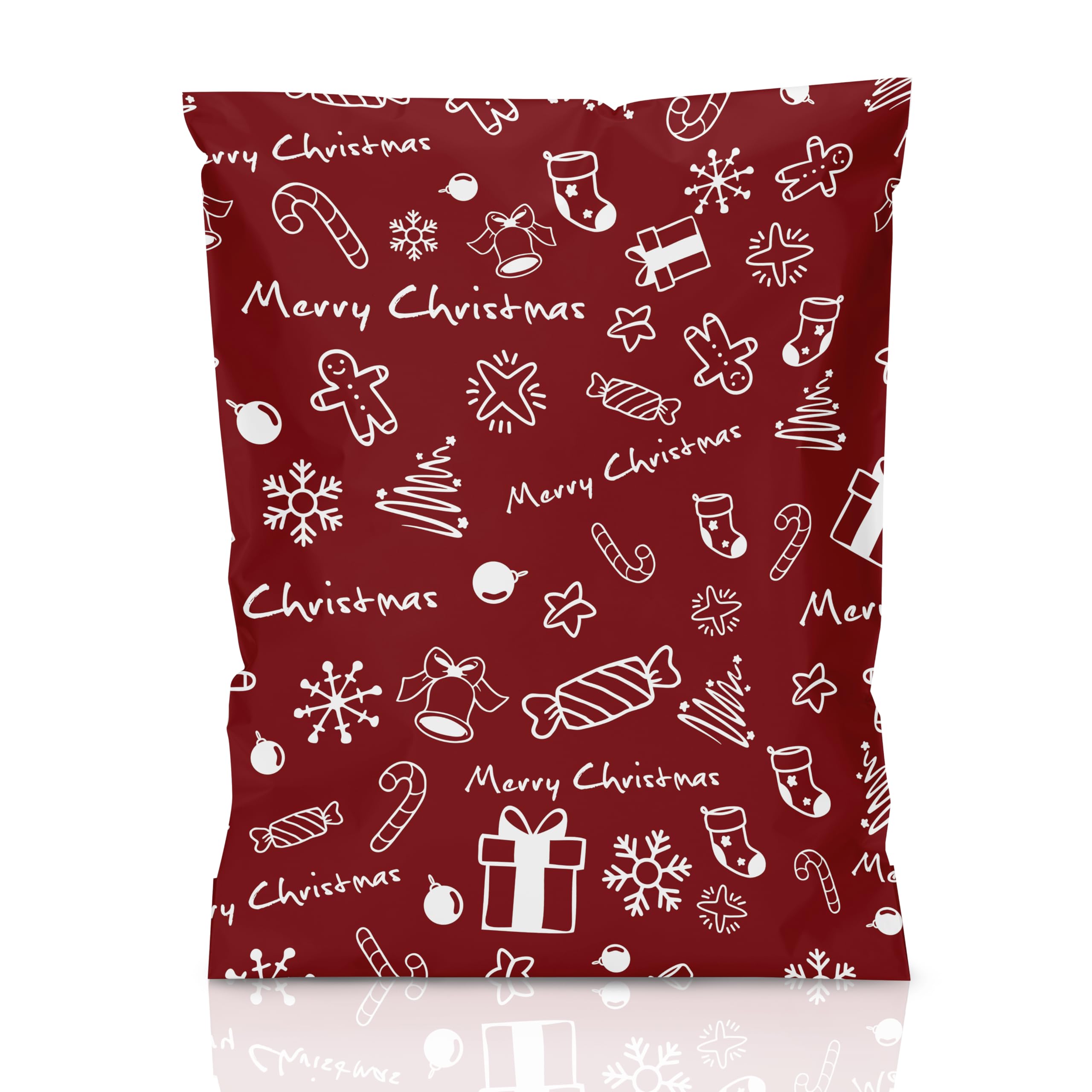 JinRuiKJ 10x13 Inch Christmas Poly Mailers 100 Pack - Self-Sealing Holiday Shipping Bags for Clothing & Gifts - Durable Thick Mailing Envelopes - Perfect for Ecommerce, Christmas Packaging & Festive Gift Wrapping