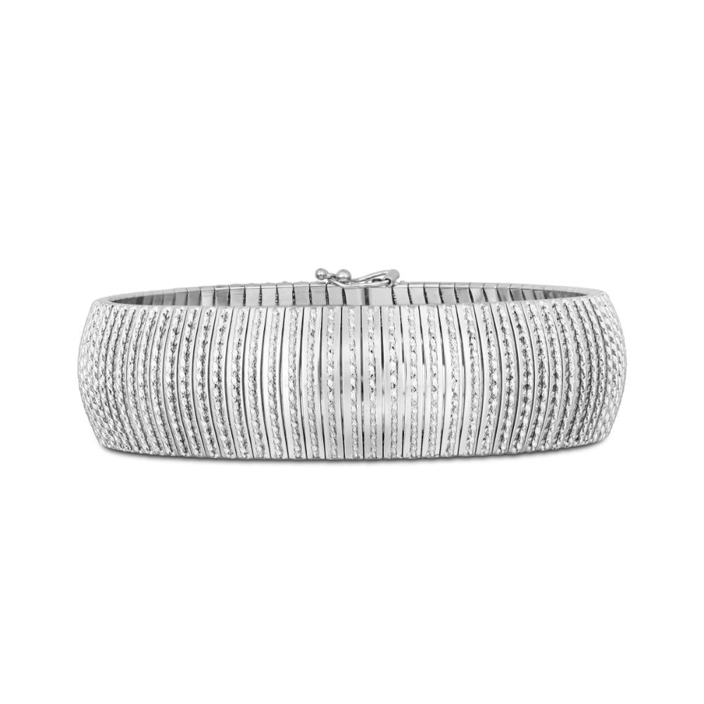 14K Gold Bold Diamond Flex Bracelet for Women - Elegant Adjustable Bangle for Everyday Wear & Special Occasions