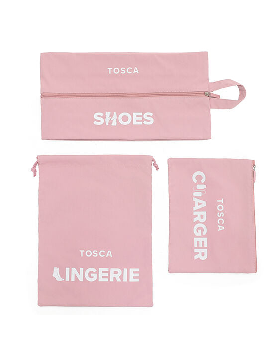 Tosca TCA801 C 6-Piece Packing Set in Pink - Perfect for Travel, Storage & Organization
