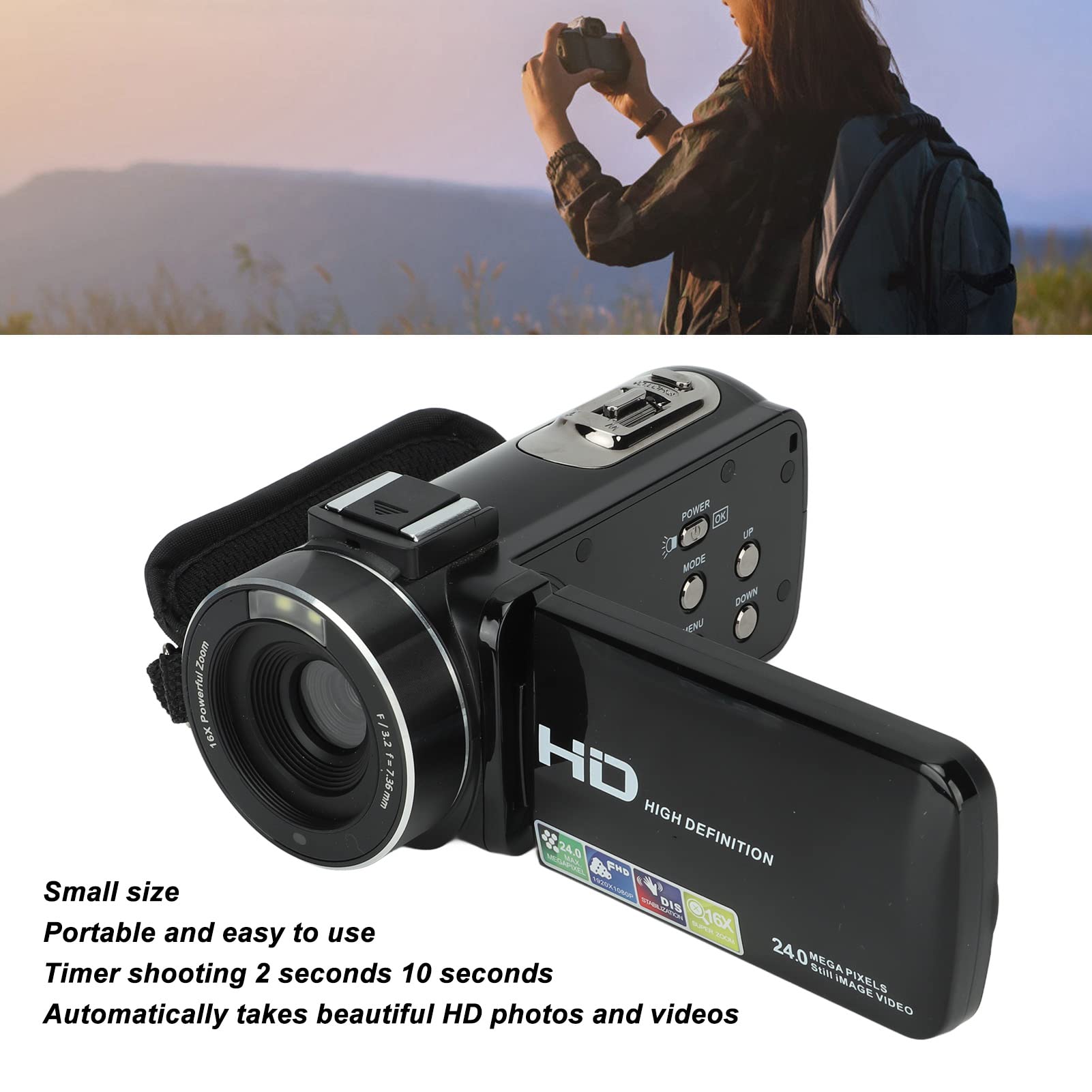 Full HD 1080P 24MP Video Camera Camcorder with 18X Zoom & 3.0