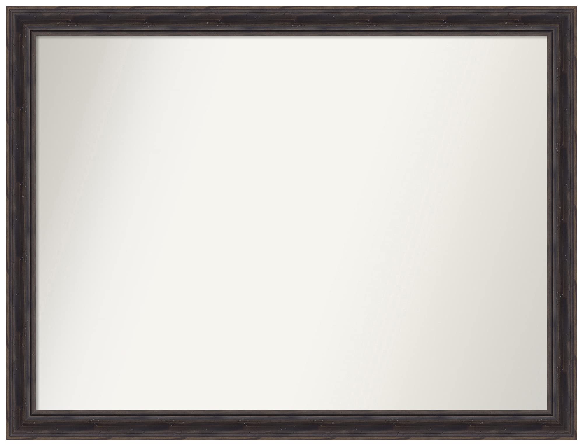 Amanti Art Rustic Pine Narrow Frame Non-Beveled Custom Wall Mirror 28.5x37.5 Inches - Bathroom, Living Room, Bedroom Decor - Brown Wood Finish - Various Sizes Available