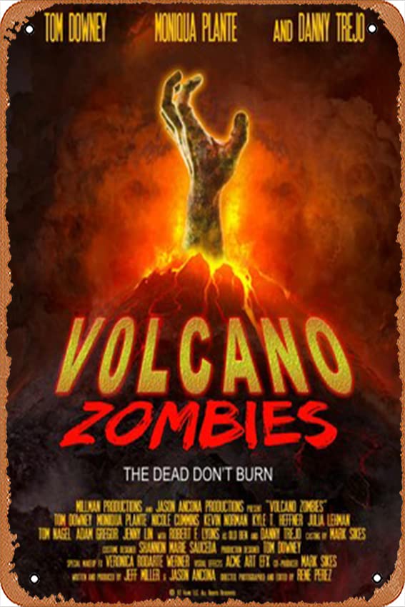 Vintage The Burning Dead Movie Poster Metal Tin Sign - 12x8 Inch Retro Wall Art for Home, Bar & Coffee Shop Decor - Perfect for Horror Movie Fans & Themed Room Design