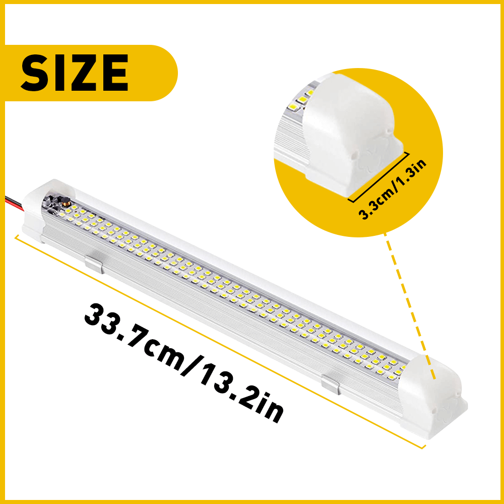 12V 108pcs LED Interior Light Bars for Trucks, Vans, Buses & Caravans - Waterproof with ON/OFF Switch - Perfect for Camping, Road Trips & Emergency Lighting