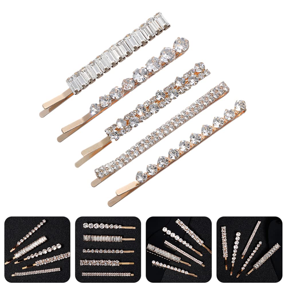Beaupretty 5pcs Rhinestone Hair Clips for Women - Crystal Floral Bobby Pins, Elegant Bridal Hair Accessories for Girls & Women | Perfect for Weddings, Parties & Daily Styling