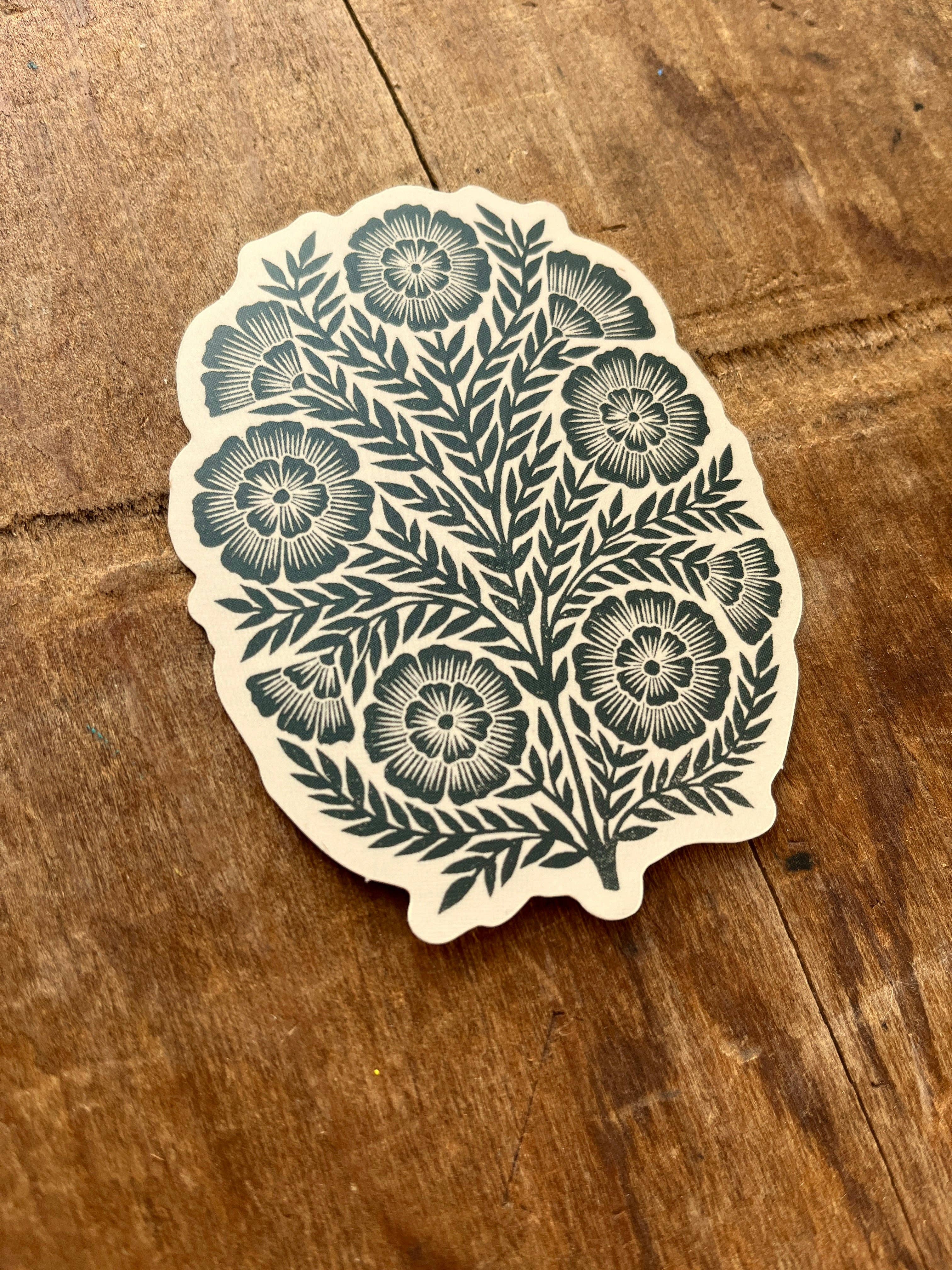 Signature Florals Sticker - Premium Waterproof Vinyl Decals for Scrapbooking, Journals & DIY Crafts - Beautiful Floral Design for Home Decor, Laptops & Gift Wrapping