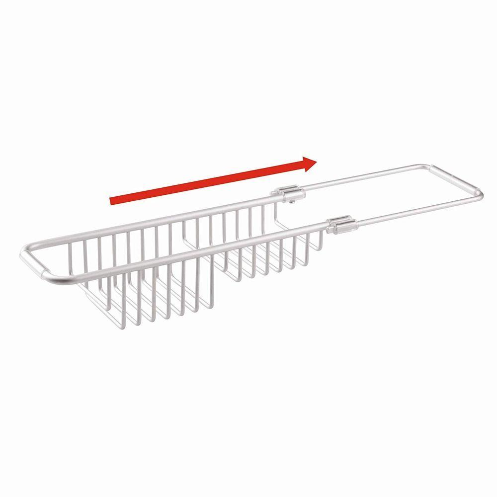 iDesign Rust-Proof Aluminum Expandable Over Sink Dish Drying Rack - Perfect for Kitchen Countertop, Dish Organizer & Space-Saving Storage