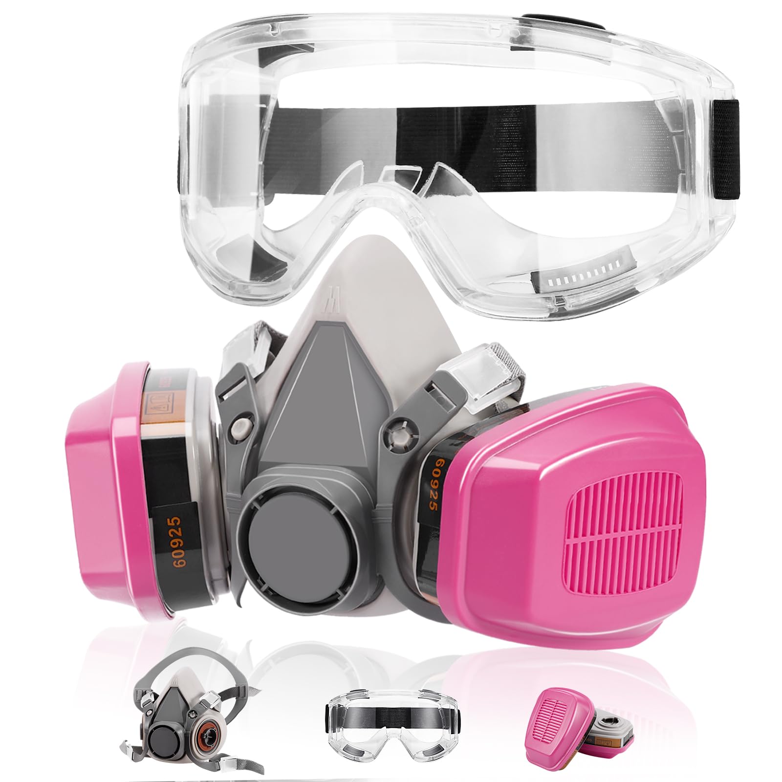 Reusable Respirator Mask with Filters for Painting, Welding & Woodworking - Dust & Gas Protection