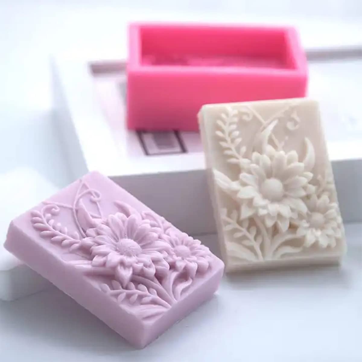 2 Pcs Butterfly Flower Soap Mold - 3D Silicone Mold for DIY Handmade Soaps, Bath Bombs, Lotion Bars, Candles - Perfect for Home Spa, Wedding Favors, and Gift Making