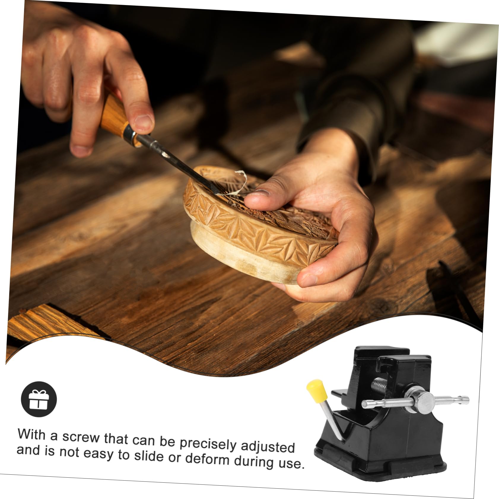 UKCOCO 1-Piece Aluminum Alloy Bench Vise Clamp - Small Rotating Suction Tool for Deck Screws & DIY Projects | Perfect for Woodworking, Metalworking & Home Repair