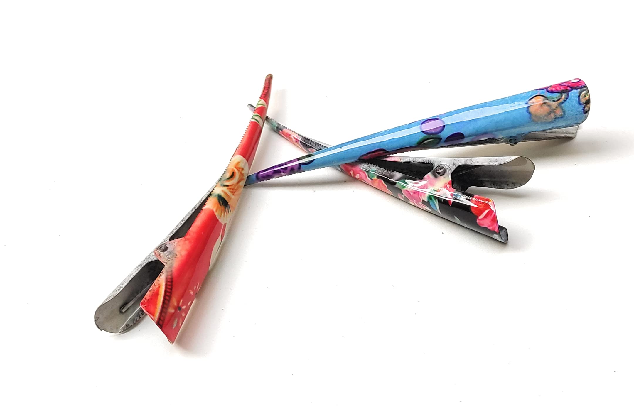 MOOLYAVAAN Acrylic Duckbill Hair Clips - 3 Pack Printed Duck Teeth Bows Hair Barrettes with Crow Design, Fashion Hairpins for Women & Girls (Color May Vary) - Perfect for Parties, Cosplay, and Daily Hair Styling