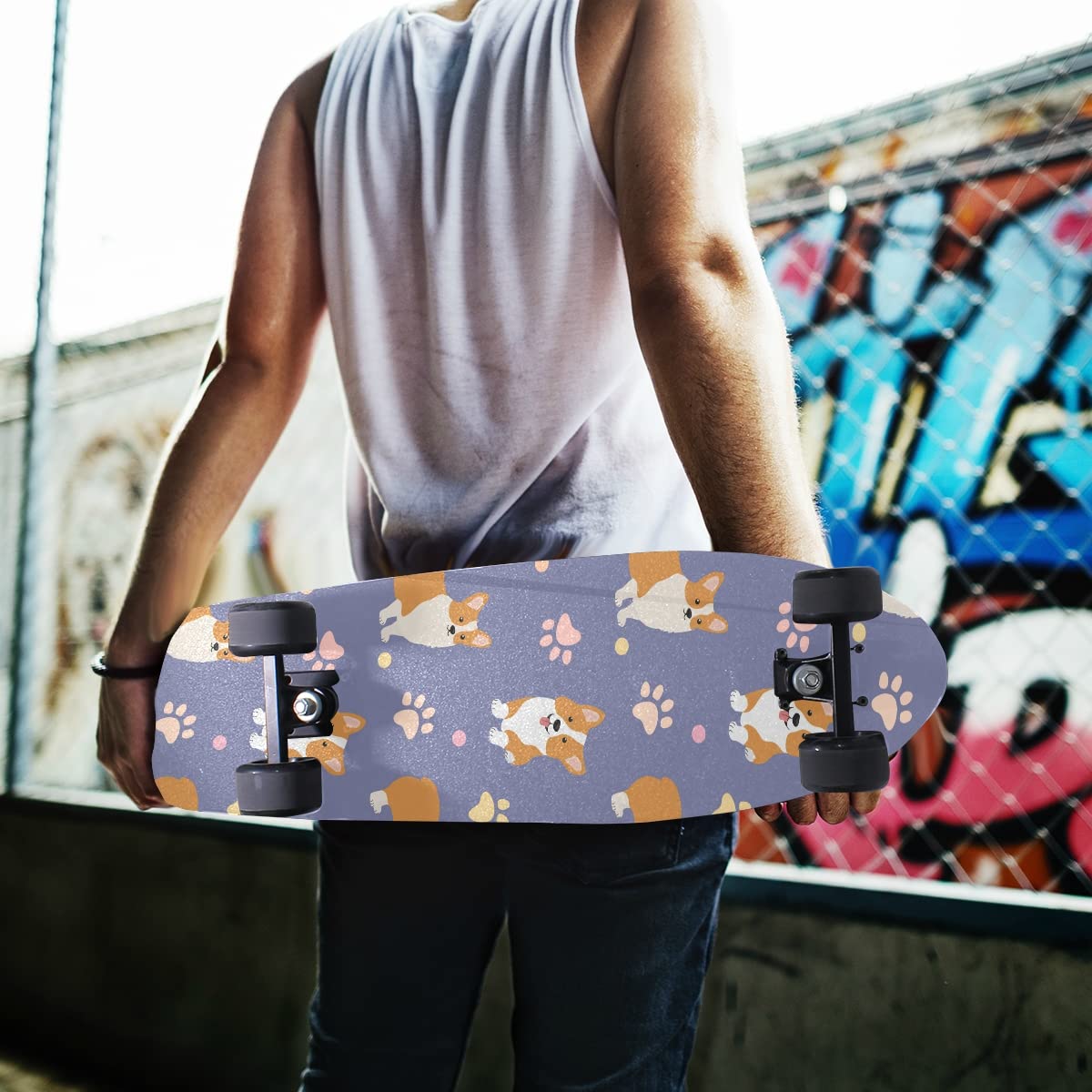 Cute Corgi Pattern Longboard Grip Tape 44