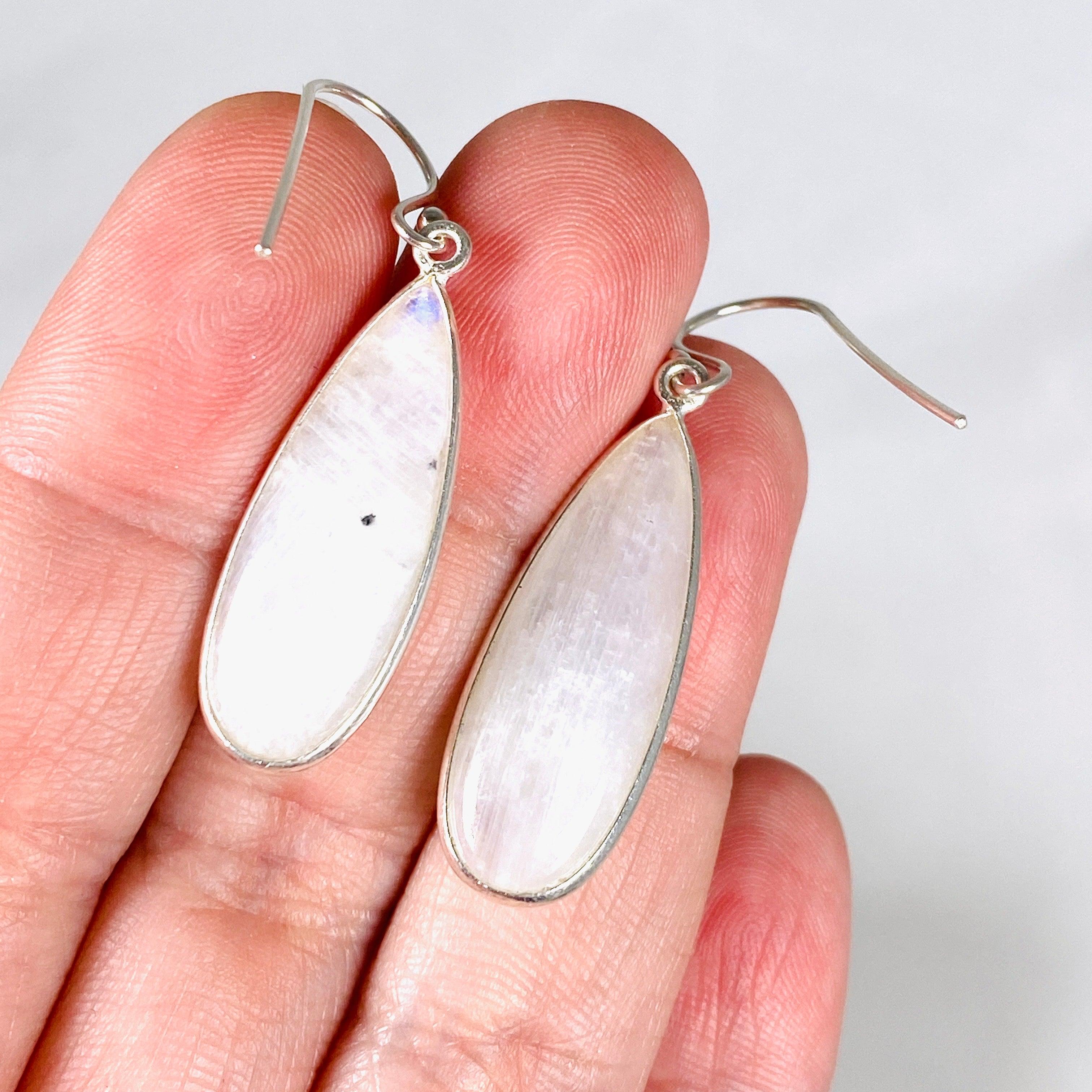 Moonstone Teardrop Earrings for Women - Natural Gemstone Dangle Earrings with Sterling Silver Hooks | Perfect for Weddings, Parties & Everyday Wear
