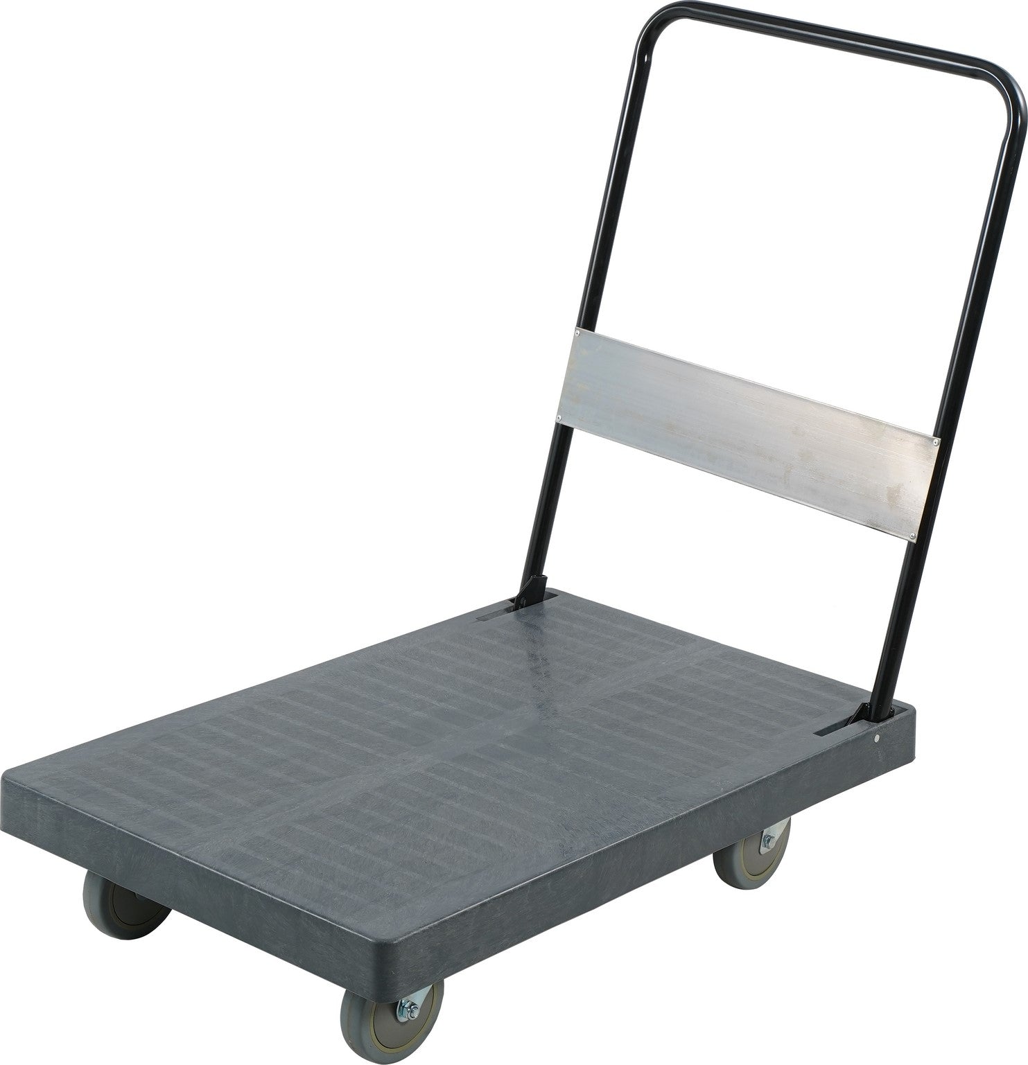 28x19x31 Inch Heavy Duty Platform Trolley Cart with Wheels - Grey Utility Cart for Warehouse, Retail, and Home Use