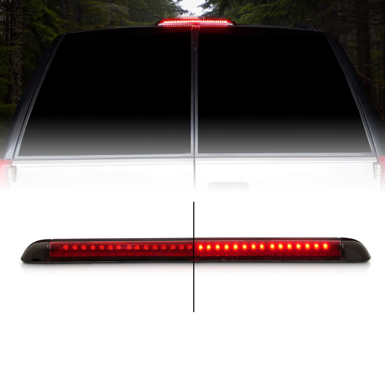 AmeriLite Red LED High Mount Third Brake Light for Chevy Suburban, Tahoe & GMC Yukon - DOT Approved, Easy Installation - Perfect for Night Driving and Enhanced Safety