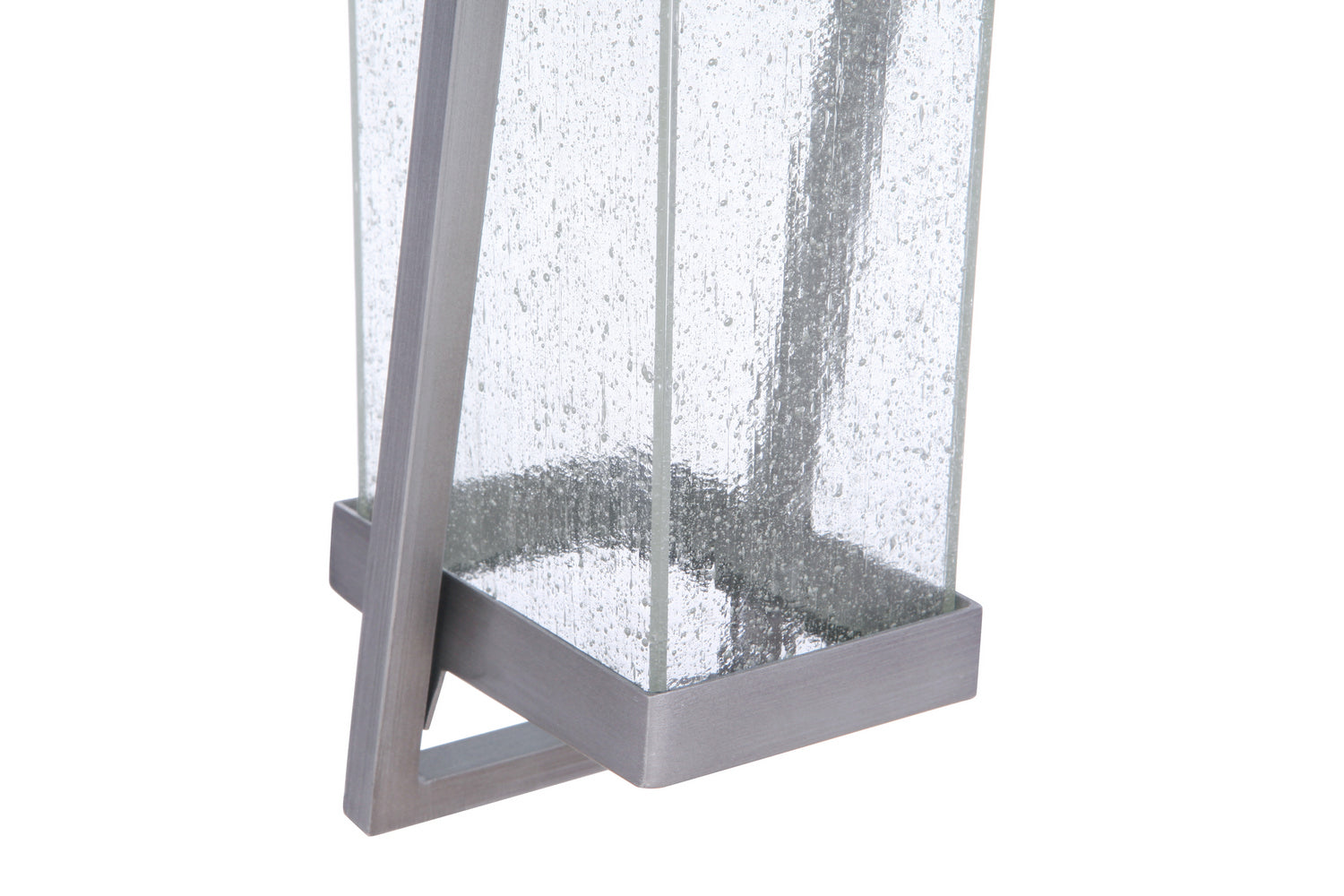Bryce LED Outdoor Lantern - Brushed Titanium Finish - Weatherproof Solar Powered Wall Light for Patio, Garden, Porch & Pathway Lighting
