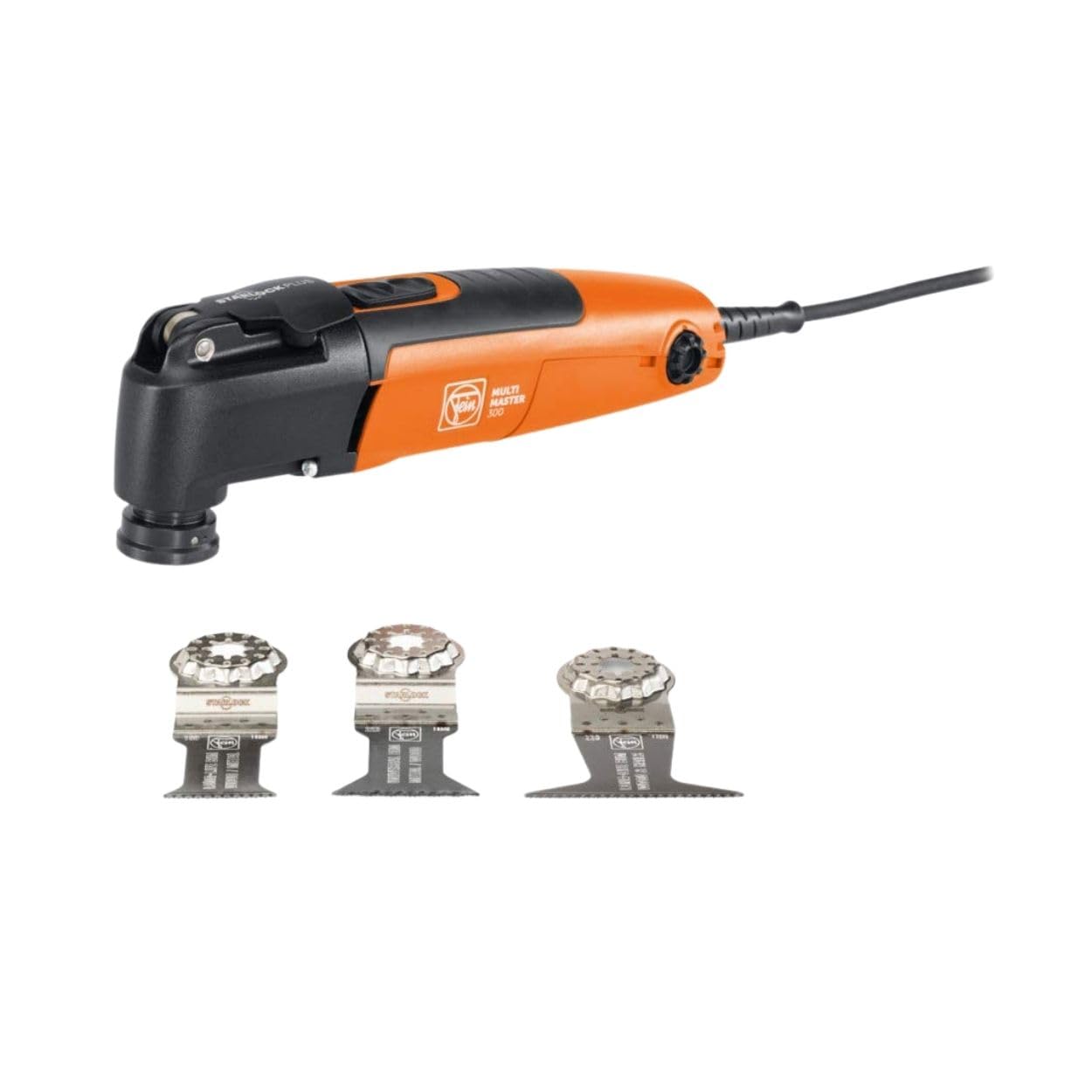 Fein MultiMaster MM 300 Plus Oscillating Multi-Tool Kit with QuickIn System - 250W Power, 11,000-20,000 OPM, StarLockPlus Mount (Model 72297261090) - Perfect for Woodworking, Metal Cutting, and DIY Home Renovation Projects