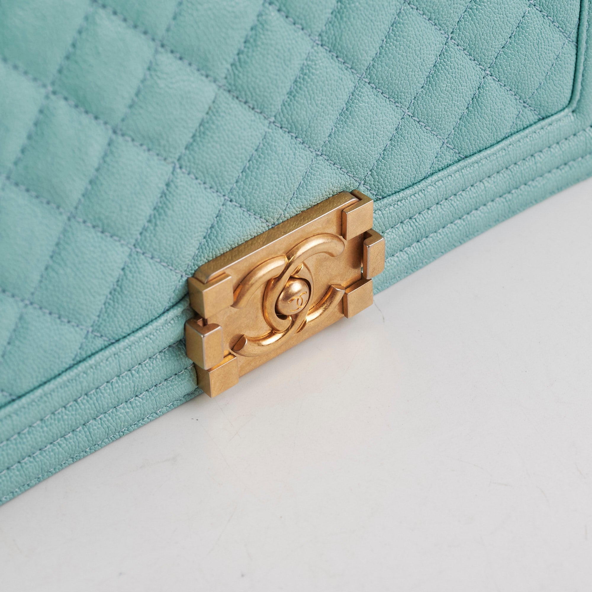 Chanel Caviar Leather Old Medium Boy Bag in Blue - 26 Series | Luxury Handbag for Women, Perfect for Parties, Work & Everyday Use