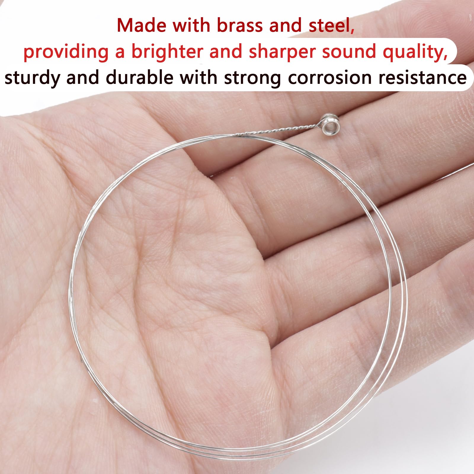 10-Pack Acoustic Guitar Strings - Brass B-2nd Steel Replacement Strings for Bright & Balanced Tone (Light Tension) | Perfect for Live Performances, Studio Recording & Practice Sessions