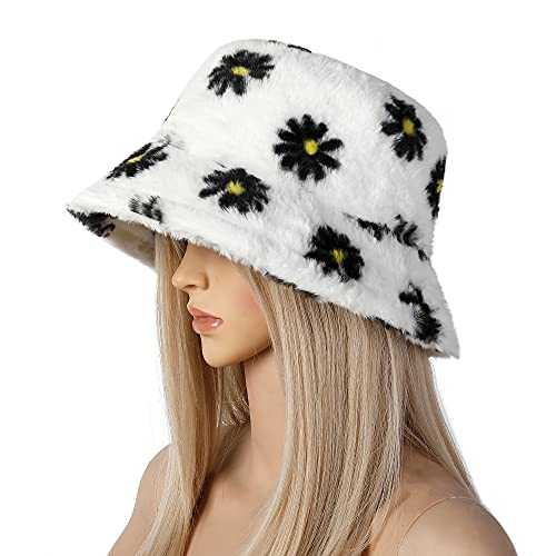 Stylish Furry Bucket Hat for Women & Men - Trendy Winter Fashion Accessory - Perfect for Outdoor Activities, Music Festivals & Streetwear