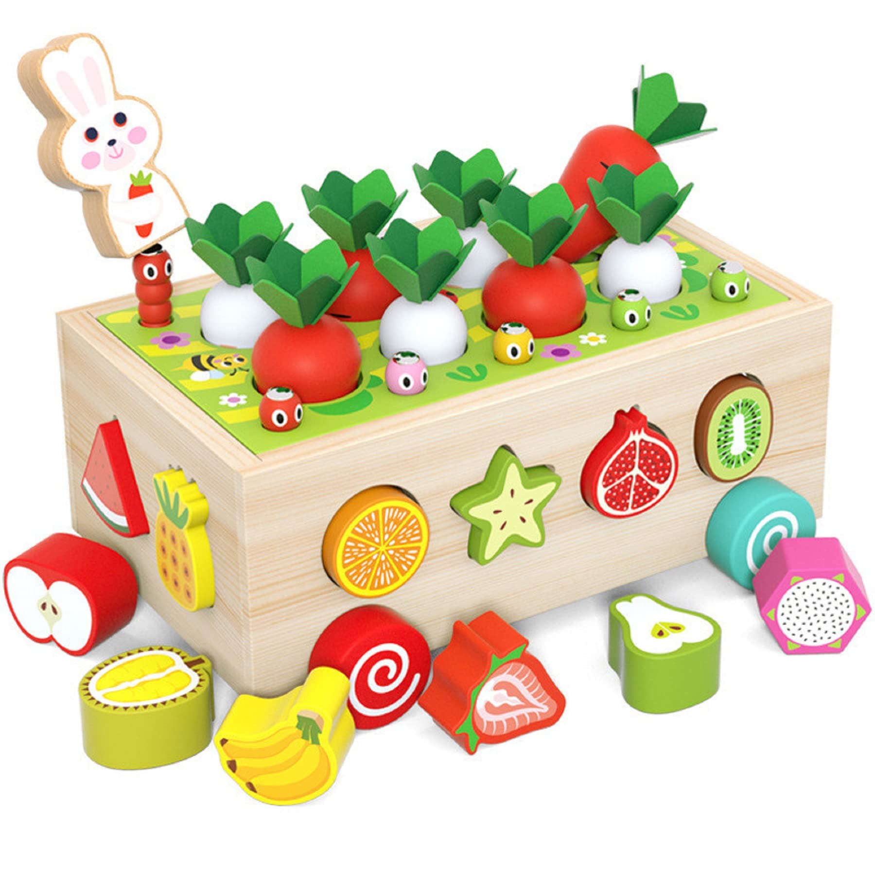 Montessori Wooden Toy Car for Toddlers 2-4 Years - Shape Sorter & Motor Skills Game for Preschool Learning | Perfect Gift for Boys & Girls