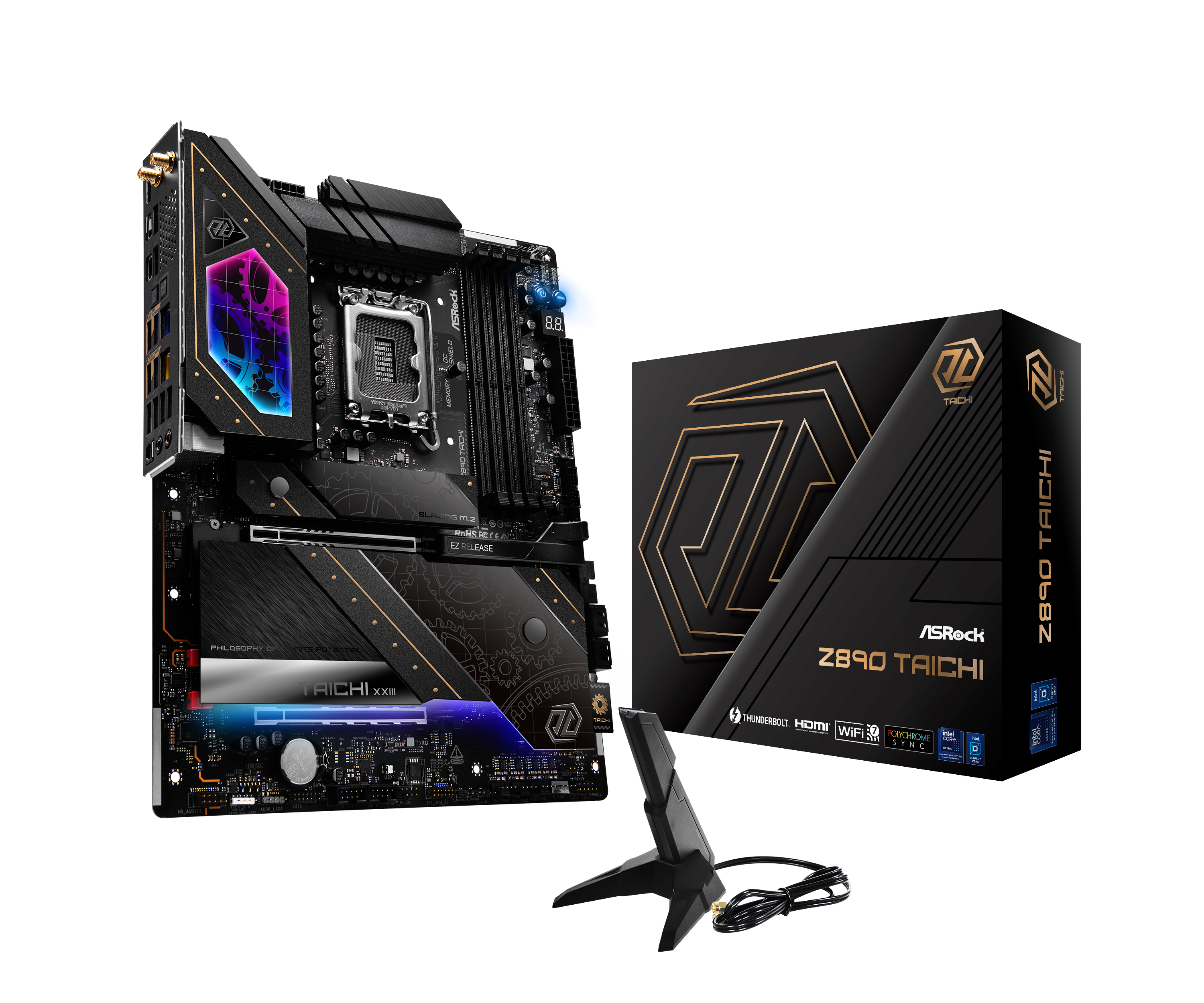 ASRock Z890 Taichi LGA 1851 DDR5 ATX Gaming Motherboard - High Performance for PC Builds, Overclocking & Content Creation