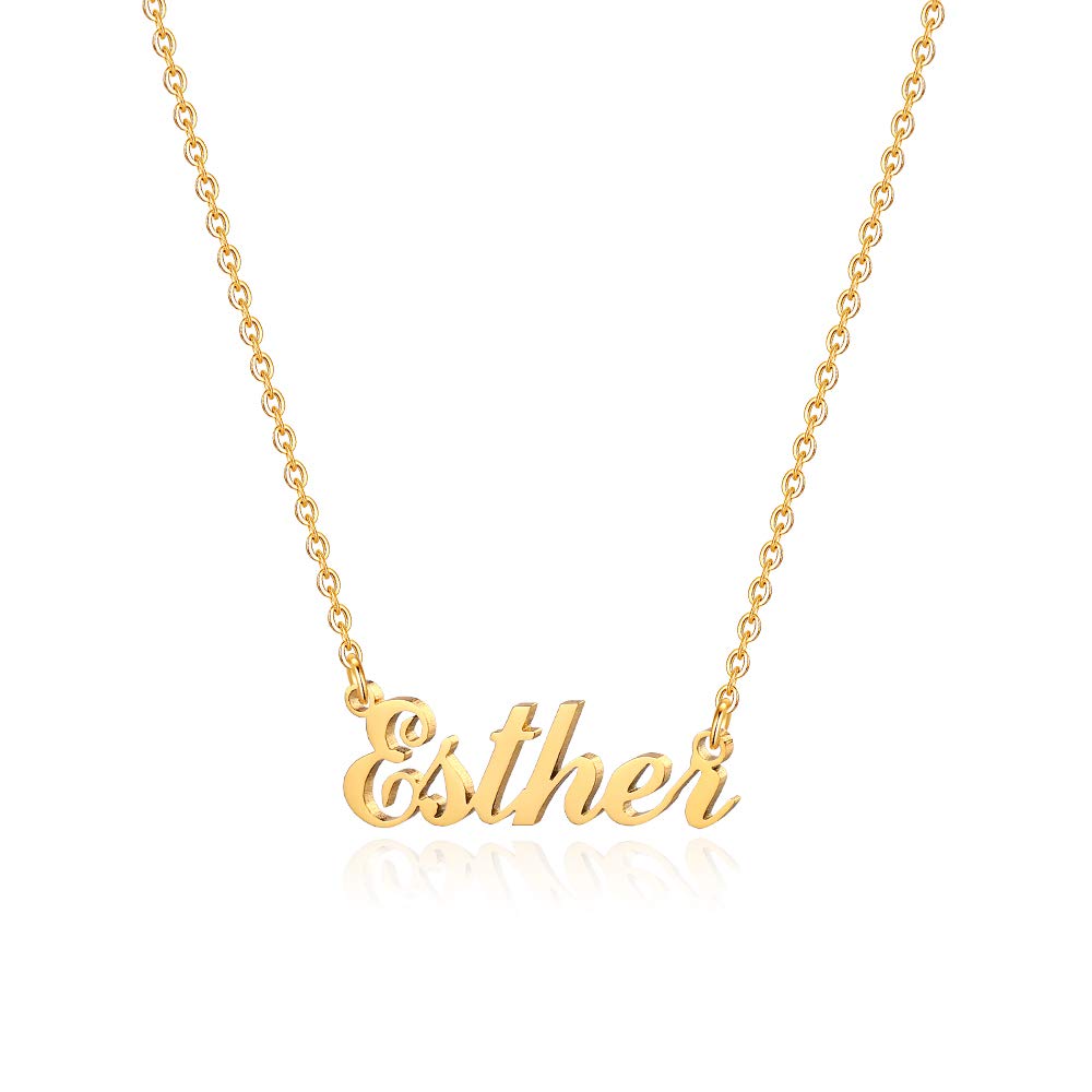 Custom Name Necklace for Women & Girls - 18K Gold Plated Personalized Monogram Jewelry | Perfect for Birthdays, Anniversaries & Gifts