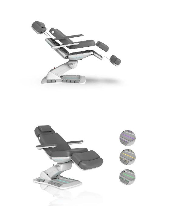 SilverFox 2246EBN Electric 4-Motor Professional Facial Bed with Memory Function - Adjustable Esthetician Chair for Spa & Salon Treatments, Includes Hand Remote, Paper Holder & Foot Cover Package - Perfect for Facials, Massage & Skin Care Procedures